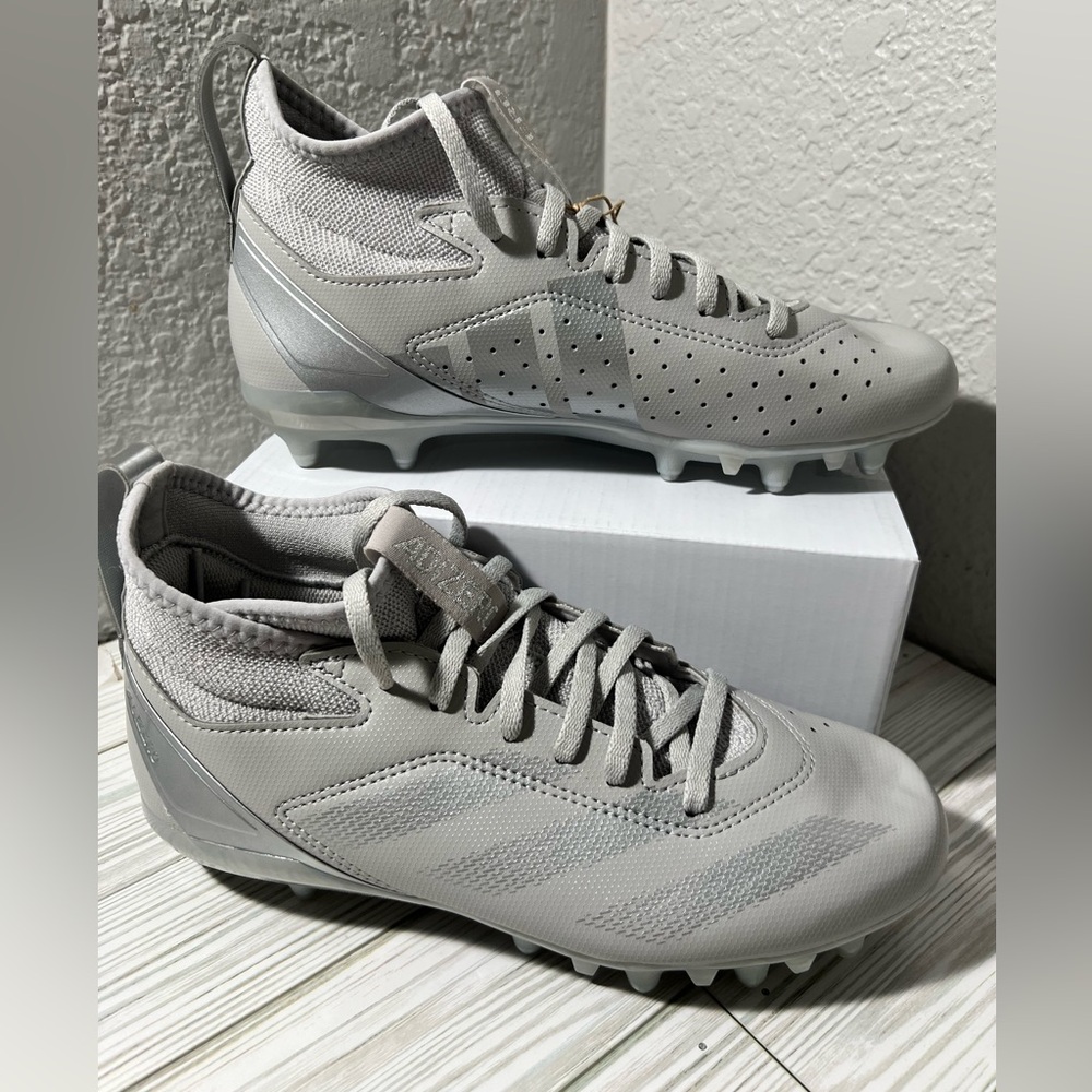 Adidas Adizero Impact.2 Men’s Football molded Cleats IF2526 ‎ Size 5 Silver grey